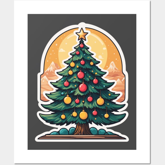 Christmas Tree Drawing Wall Art by FluffigerSchuh